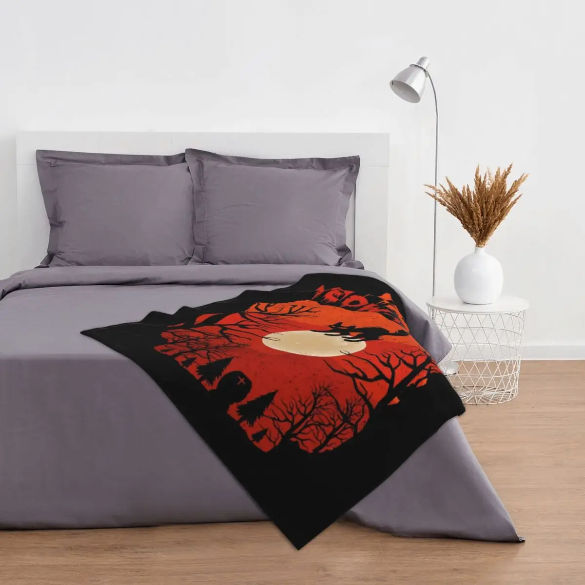 Флисовое одеяло с рисунком кошки на Хэллоуин покрывало для телевизора дивана