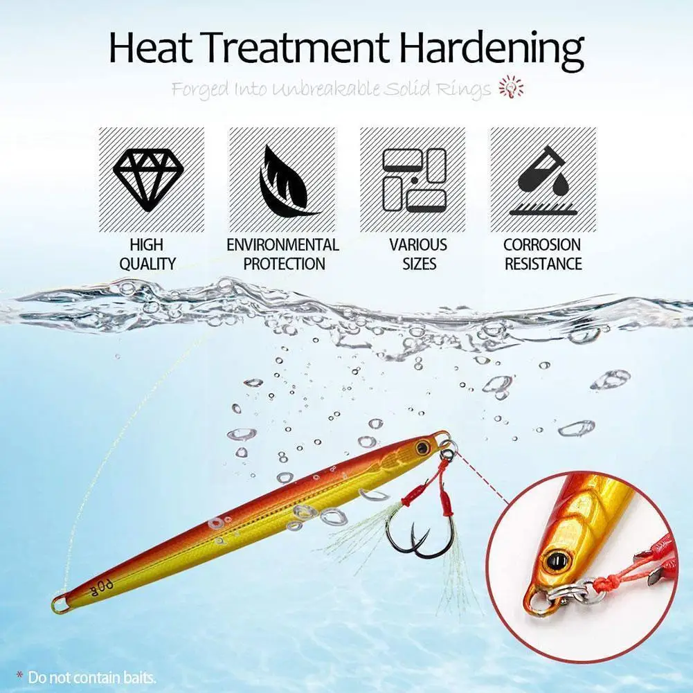 

50 шт. кольцо для морской рыбалки восьмисимвольный морской гороскоп надежный оснастка рыболовные кольца снасти бесшовные приманки рыболовн...