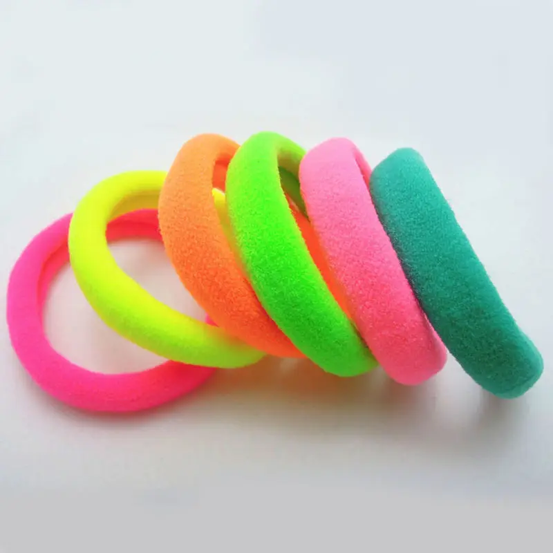 Женские резинки для волос 10 шт. флуоресцентные эластичные ленты черных