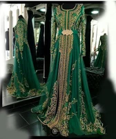 2021 emerald green muslim formal evening dresses long sleeves abaya designs dubai turkish prom dress party gowns moroccan kaftan