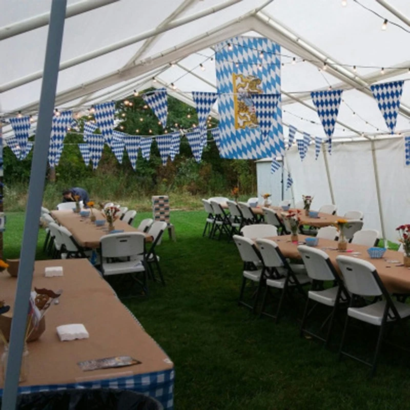 2 шт. Октоберфест Баварская синяя белая фотография 20 боковых шнурков флаг