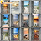 Набор для раскрашивания по номерам CHENISTORY, закат пляжное масло, картина для творчества, подарок, рамка для рисования по номерам, дверь, пейзажные наборы, домашний декор