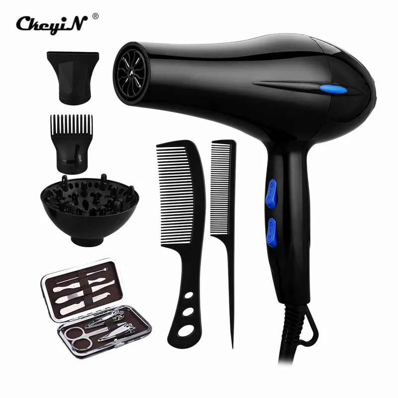 

Negative Ions Hair Dryer Blow Air with Concentrator Nozzles Salon Household Hot Cold Wind Hairdryer Blower Salon Styling Tools