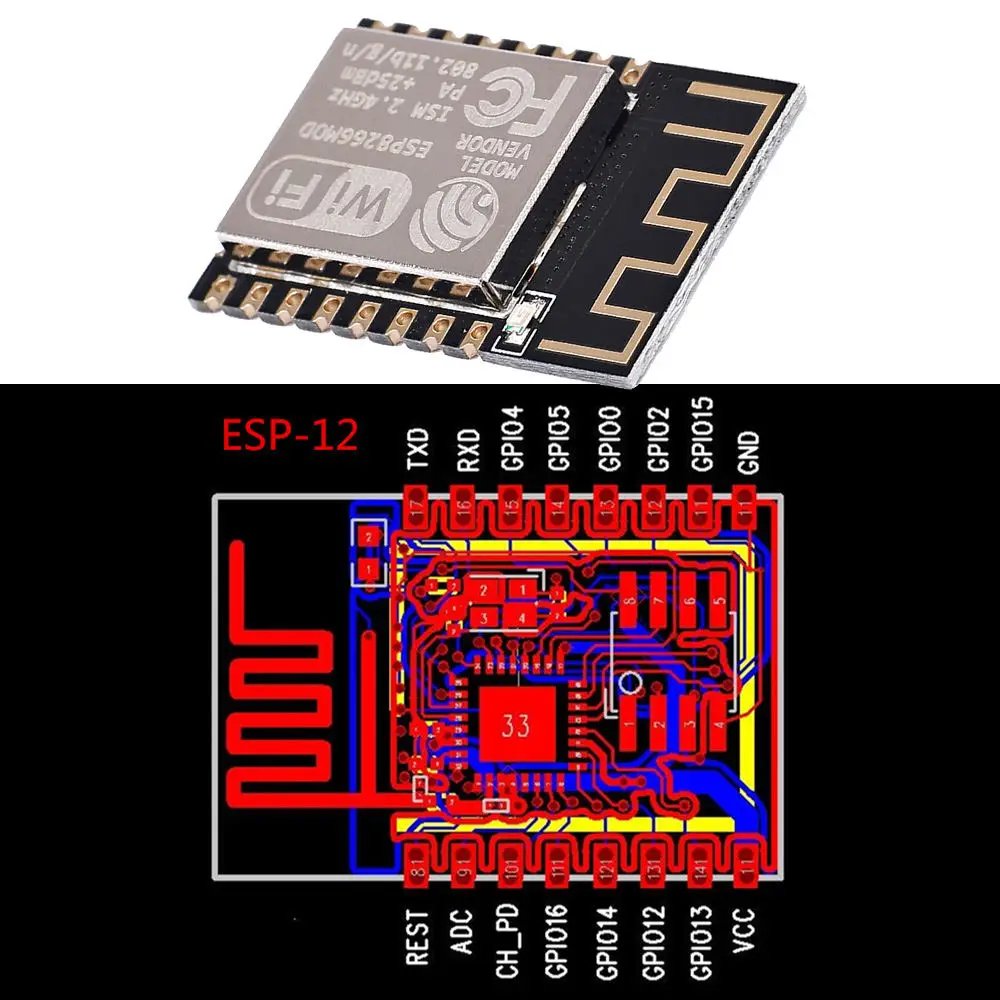 

ESP8266 ESP-12E Wireless Control WIFI Module Transceiver Remote Port Network Development