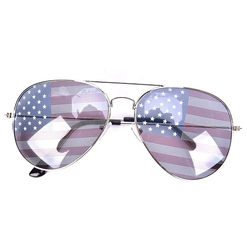 

Unique American Flag Sunglasses Women Men Classic Pilot Glasses