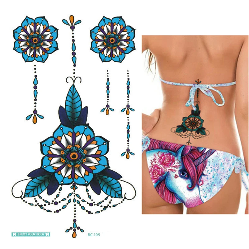 1 шт. Временные татуировки для боди-арта нижняя часть спины Фэнтези поддельные