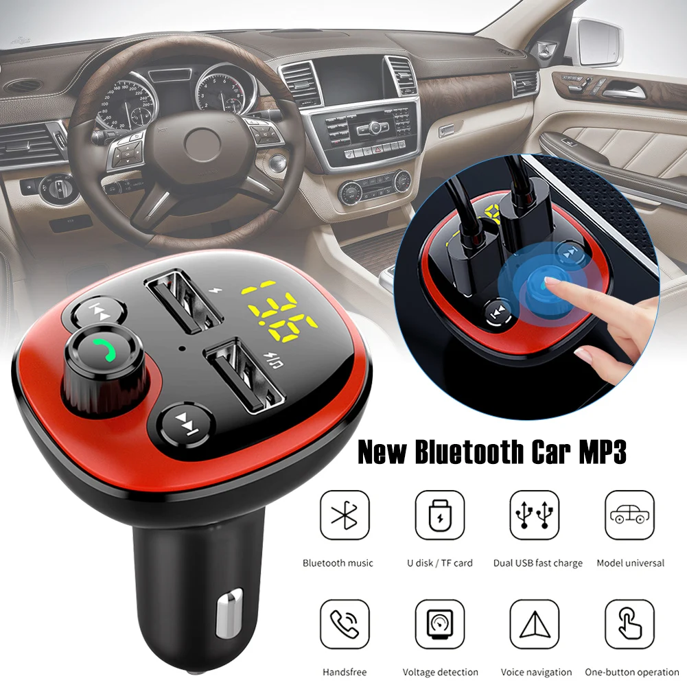 

Car Bluetooth FM Transmitter with Dual 3.1A USB Charging Ports Hands-Free Car Charger Radio Receiver Mp3 Player