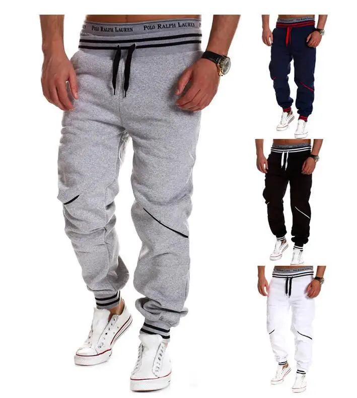 

Explosive 2021 new casual pants men's European and American casual color contrast stitching sports trousers