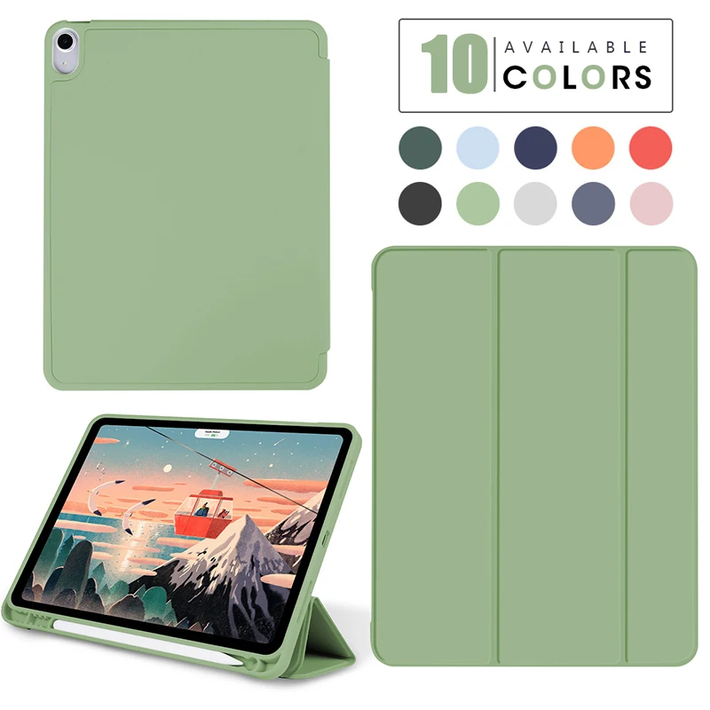 

Умный чехол для iPad Pro 12,9 11 2021 2020 для Mini 6 5 Pro 9,7 2017 Pro 2018 Air 4 3 2 1 10,9 7/10,2 Gen, Чехол-держатель для карандашей