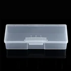Прямоугольный пластиковый прозрачный контейнер для хранения ногтей Стразы для кистей ручка буфер шлифовальные напильники Контейнер Чехол 190x75x38 мм