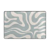 Pattern In Cream And Light Blue-Grey Doormat Carpet Mat Rug Polyester Anti-slip Floor Decor Bath Bathroom Kitchen Balcony 60*90