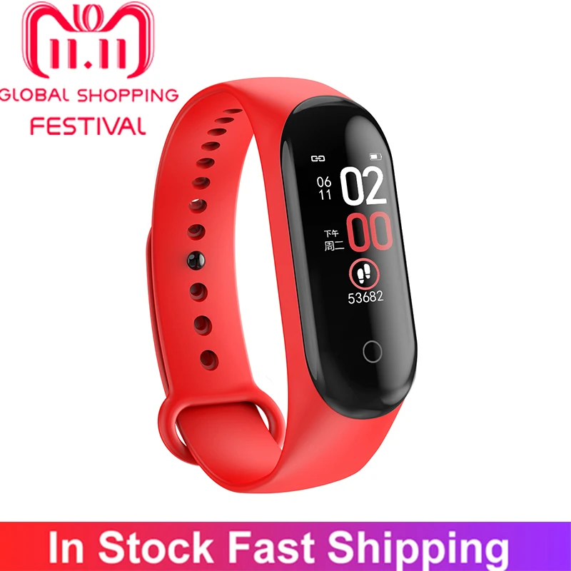 M4 Smart Watch Bracelet Heart Rate Health Wristband Fitness Tracker Wrist Support Sport Accessories | Спорт и развлечения