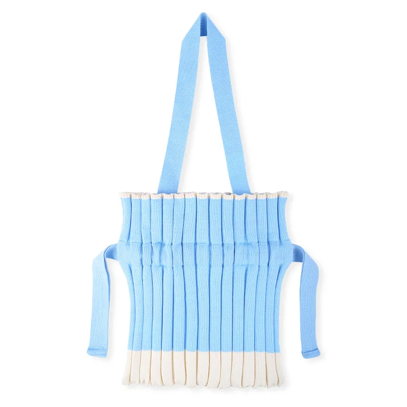 

Designer Handbag Color Stitching Tote Shoulder Bag for Women Knitting Shoulder Drawstring Literary Portable Simple Shopping Bag