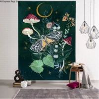 nordic psychedelic butterfly tapestry wall hanging bohemian hippie witchcraft tarot science fiction room home decor