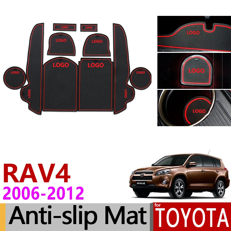 Противоскользящий коврик для Toyota RAV4 xa30 аксессуары для Toyota Previa RAV 4 2006-2009 2010 2011 2012 30 затворный слот подставка анти-грязный Салонные подложки