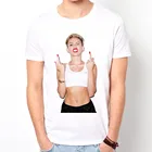 Забавная музыкальная футболка Miley Cyrus с мороженым, мужская белая футболка с коротким рукавом, топы из 100% хлопка, футболки