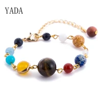 yada fashion planets bead braceletsbangles for men natural stone bracelet universe yoga chakra solar system bracelet bt200048