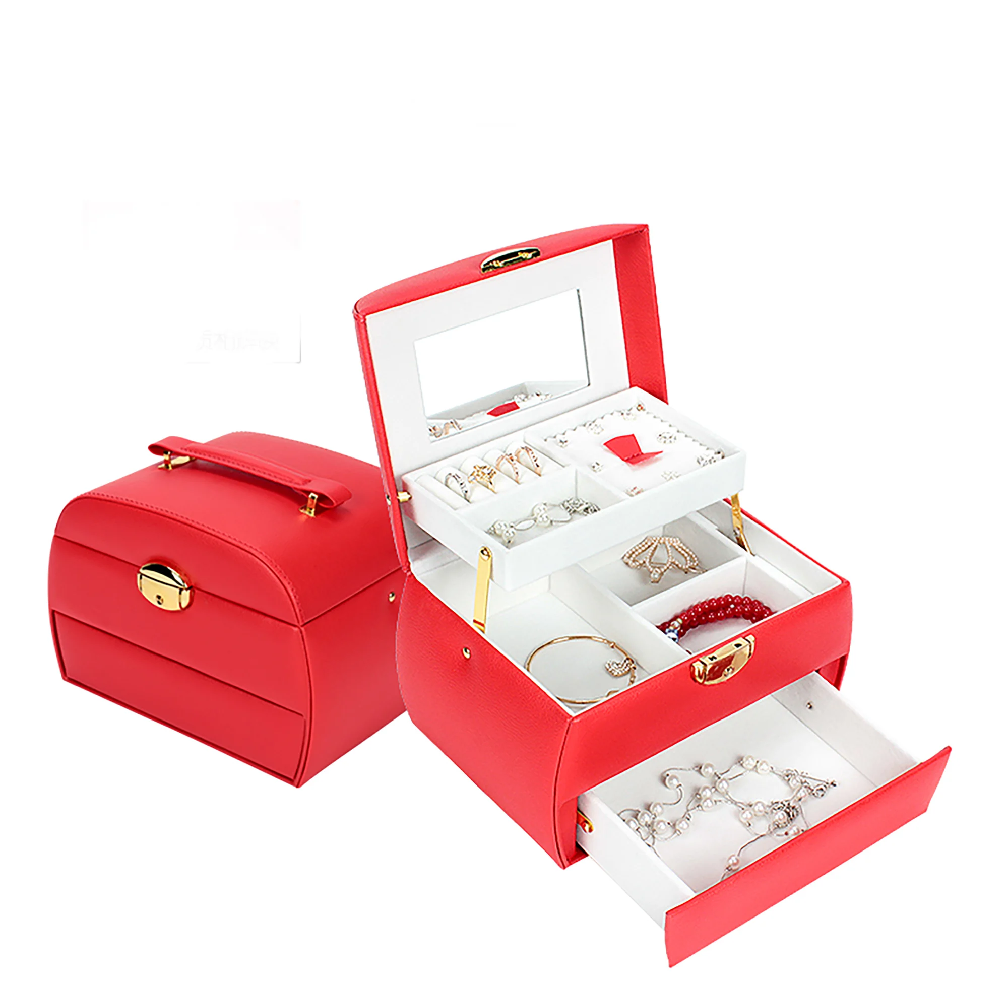 Купить Универсальный органайзер Милая принцесса, Дорожный Чехол, портативная полуавтоматическая шкатулка для ювелирных изделий, Подарочная коро...