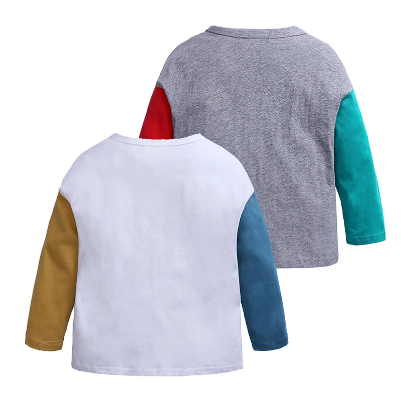 Хлопковая Детская футболка с длинным рукавом для мальчиков одежда детские