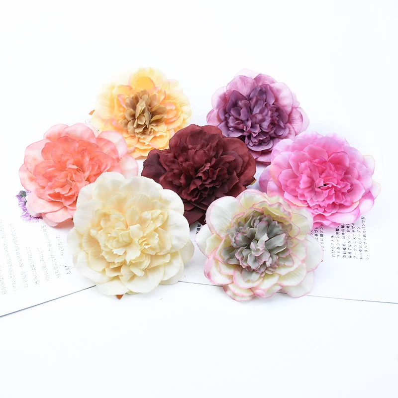 Искусственные пионы Далии 10 см 6 шт. искусственный материал для букета на свадьбу