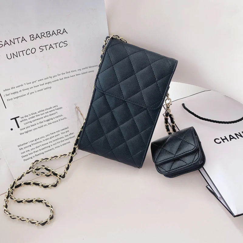 

Fhx-22T Leather small bag ladies fashion mini one-shoulder messenger bag, suitable for 4~7 inch mobile phone bag AirPods case