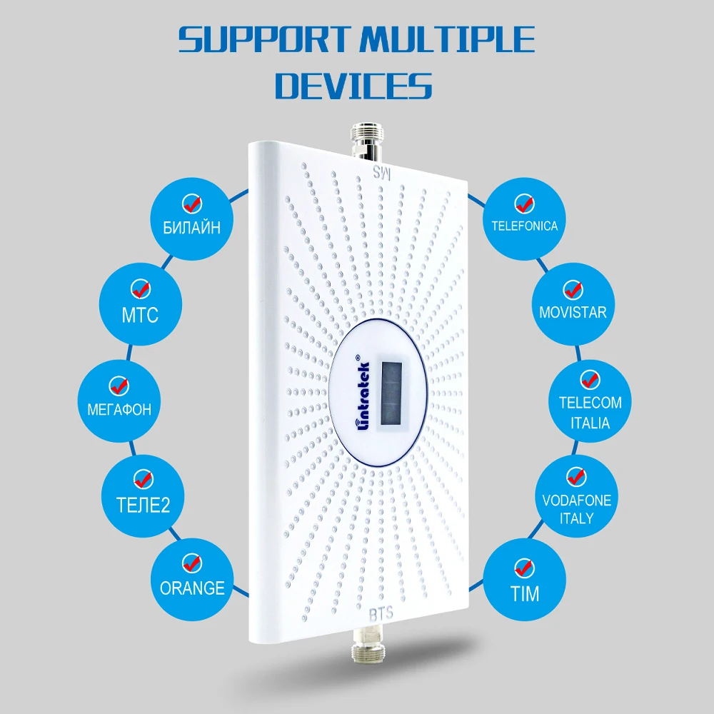 Усилитель сотового сигнала Lintratek Colombia AGC 70 дБ 2G 3G 4G 850 1700 1900 CDMA GSM LTE B2 B4 AWS UMTS