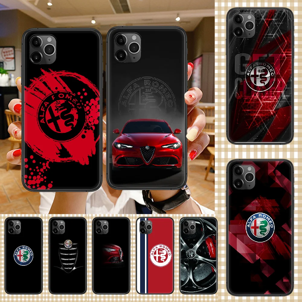 

Sport Car Alfa Romeo Phone Case Cover Hull For iphone 5 5s se 2 6 6s 7 8 12 mini plus X XS XR 11 PRO MAX black art hoesjes 3D