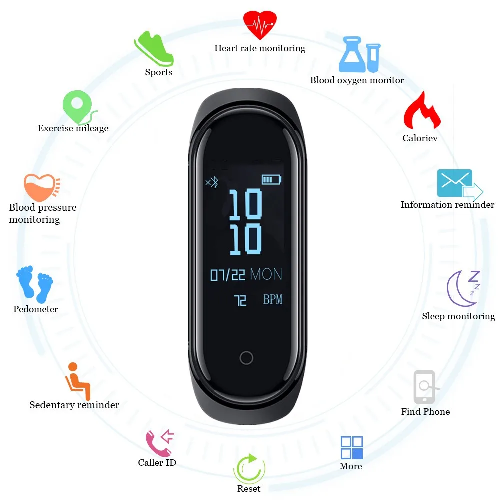 M4 Plus смарт-Браслет фитнес-трекер часы спортивный Браслет Пульс монитор