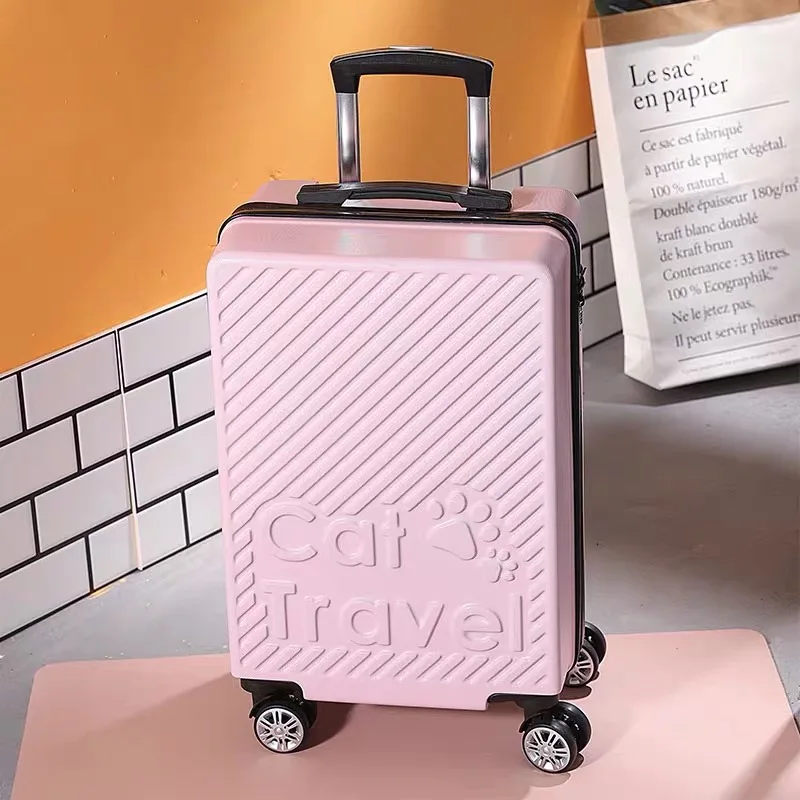 Детский чемодан с милым котом на колесиках для путешествий Детская большая сумка