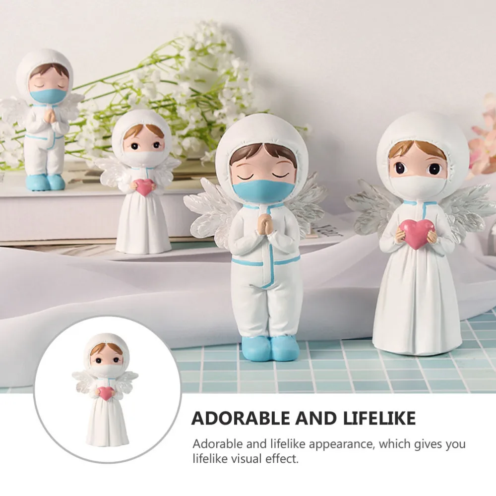 

1pc Angel Shaped Ornament Decorative Resin Craft Desktop Adornment )