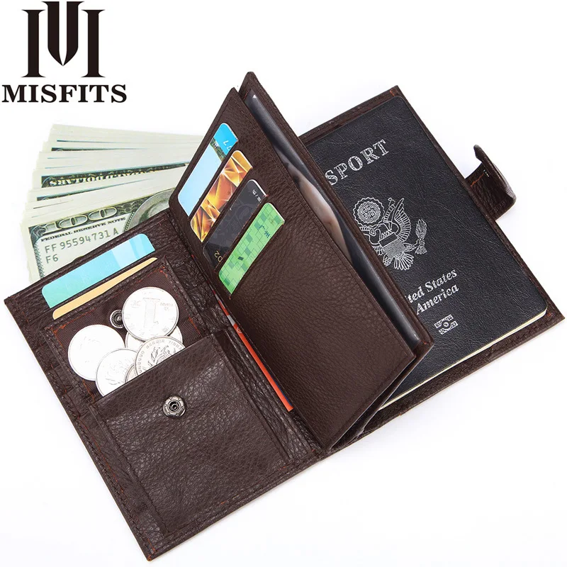 Hot Sale Men's Passport Bag Genuine Leather Passport First Layer Cowhide Card Holder Short Wallet Document Bag