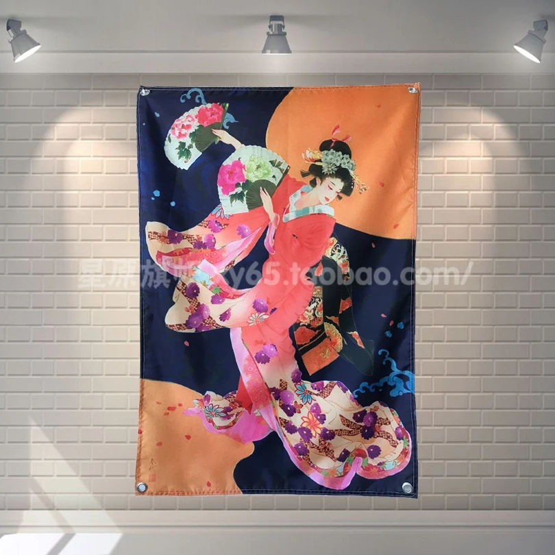

"Japanese Ukiyo-e" Large music festival Party background decoration poster banner hanging painting cloth art 56X36 inches