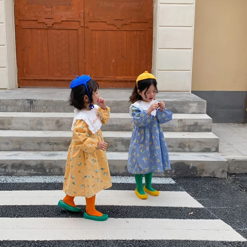 

Girl Dress Party Evening Gown Cotton 2022 Fashion Spring Autumn Cotton Flower Girl Dress Vestido Robe Fille Long sleeve Kids Ba