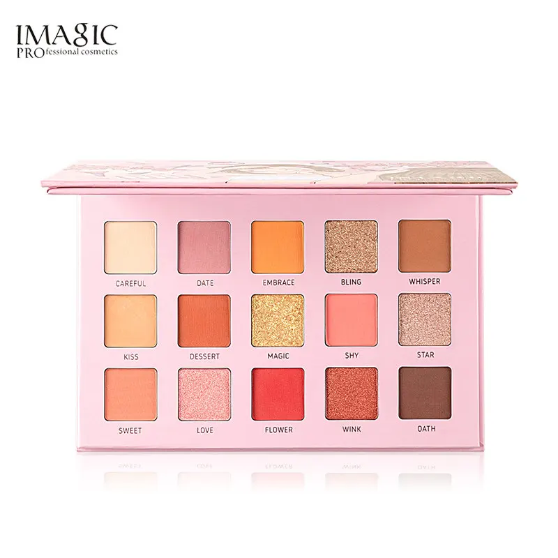Тени для век imagic Palette Matte Shimmer 15 цветов Высокая пигментная блестящая пудра матовая палитра De Maquiagem для женской косметики - Цвет: 1
