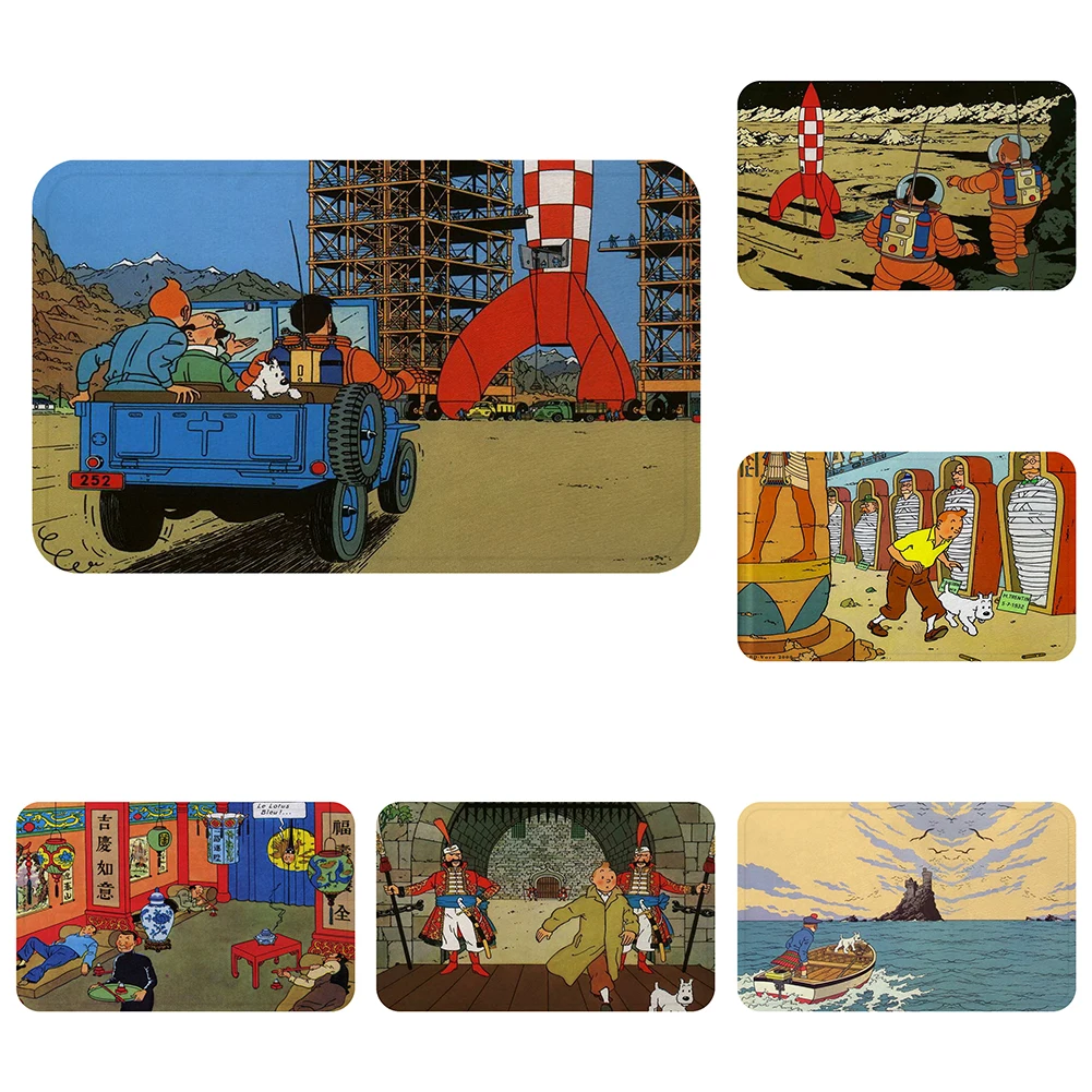 Tintin Adventure Mars China Doormat Bath Kitchen Carpet Decorative Anti-Slip Mats Room Car Floor Bar Rugs Door Home Decor Gift | Дом и сад