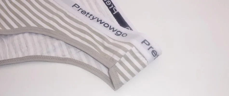 Prettywowgo, 6 шт./партия, Новое поступление,, хорошее качество, хлопковое женское нижнее белье, 7 цветов, полосатые трусики с принтом, стринги, 9008