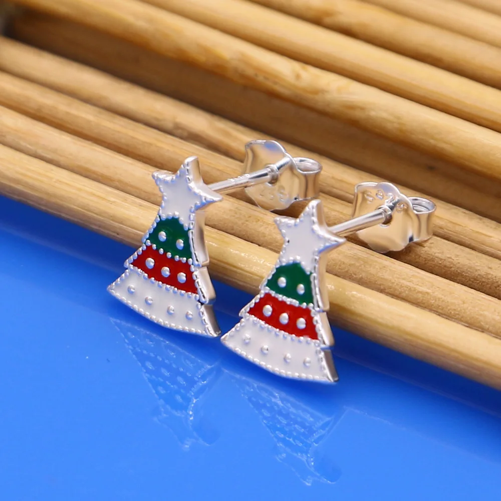 Рождественский подарок новые милые красочные эмалевые рождественские серьги