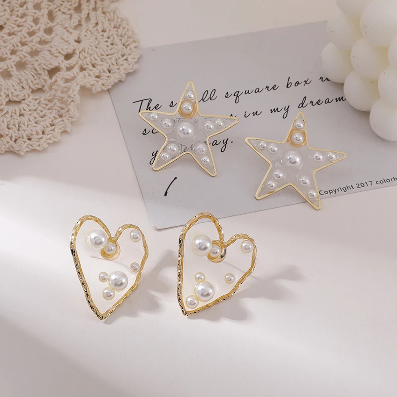 

The design feeling of the irregular drop glaze earrings earrings pearl earring stud earrings loving heart Ear Nail