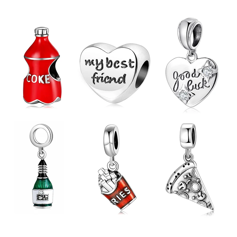 

Fashion 925 Sterling Silver Charms Summer cool drink cup Beads Fit Original Pandora Charm Bracelet Bangles Fine Jewelry Making