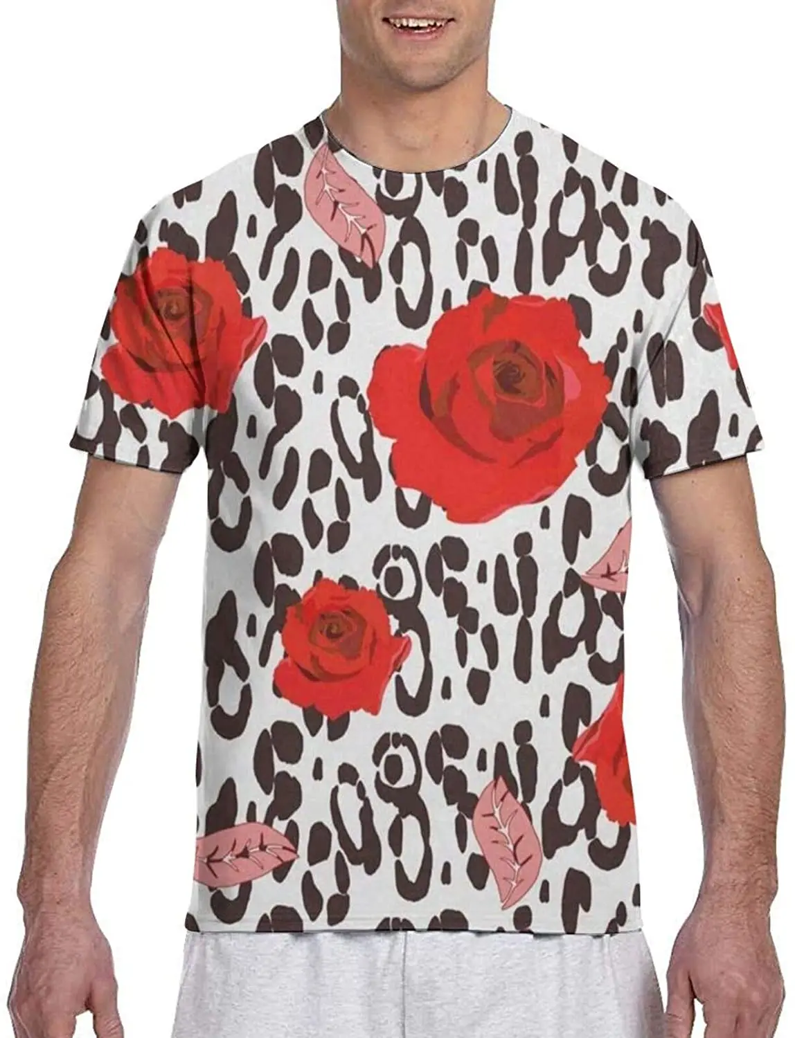 

Men's Casual T-shirts Leopard Spot In Camouflage Short Sleeve 3D Graphic Tees Large Size Men's Clothing Summer Top