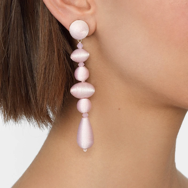 Miwens модные длинные бусины Арлекин висячие серьги Bauble Bar элегантные красочные бусины лист кисточкой яркие серьги украшения