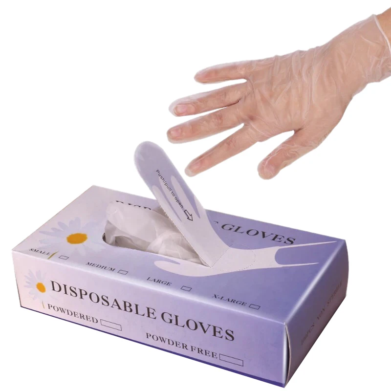 Виниловые смотровые перчатки (средний 70-граф) латексные резиновые одноразовые