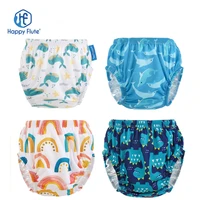 happyflute 3 sizes kids soft swimming pants cover baby reusable breathable cloth diaper