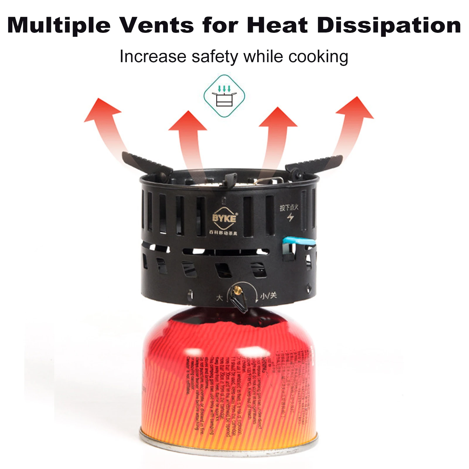 

Portable Windproof Outdoor Piezo Ignition Gas Burner Camping Stove with 0.8L Water Kettle Tea Pot for Camping Hiking Cooking