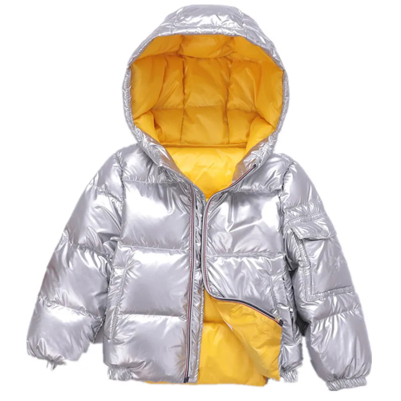 

Winter Children Down Jacket Coat New Fashion Ladies Boys And Girls Kids Baby Silver Thick Clothing Trend