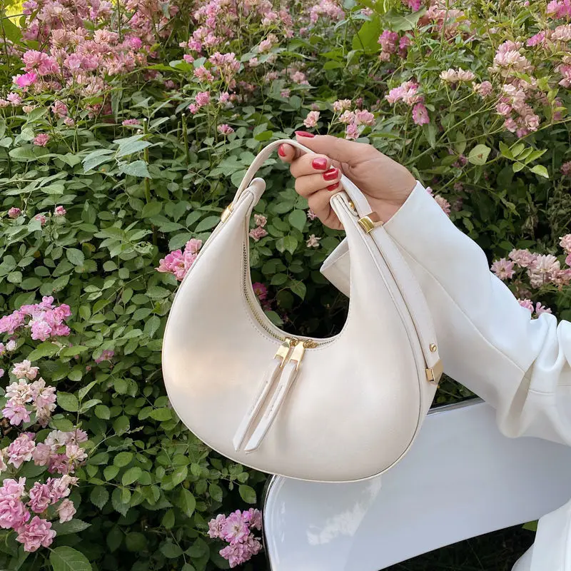 

Half Moon Design PU Leather Small Underarm Shoulder Bags New Women Brand Luxury Fashion Lady Party Handbags and Purses
