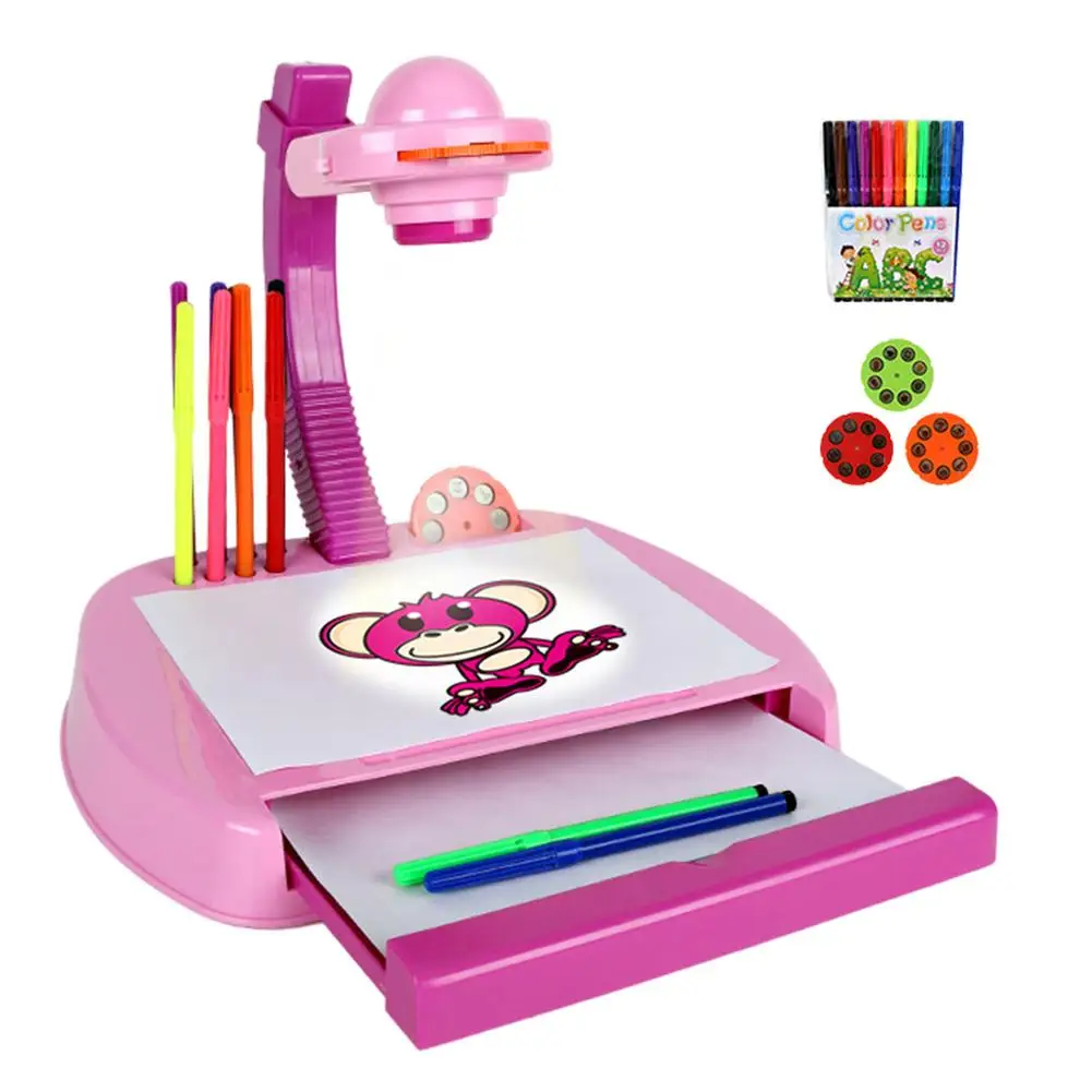 

Children Drawing Projector Table Educational Kid Projection Drawing Board Multi-Function Intelligent Projection Painting Mach