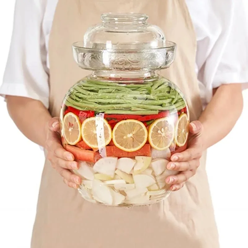 

Thicken Glass Pickle Jars Korea Kimchi Jar Pickling Radish Chili Cabbage Sealed Storage Container Night Stain Pickled Bottle Jar