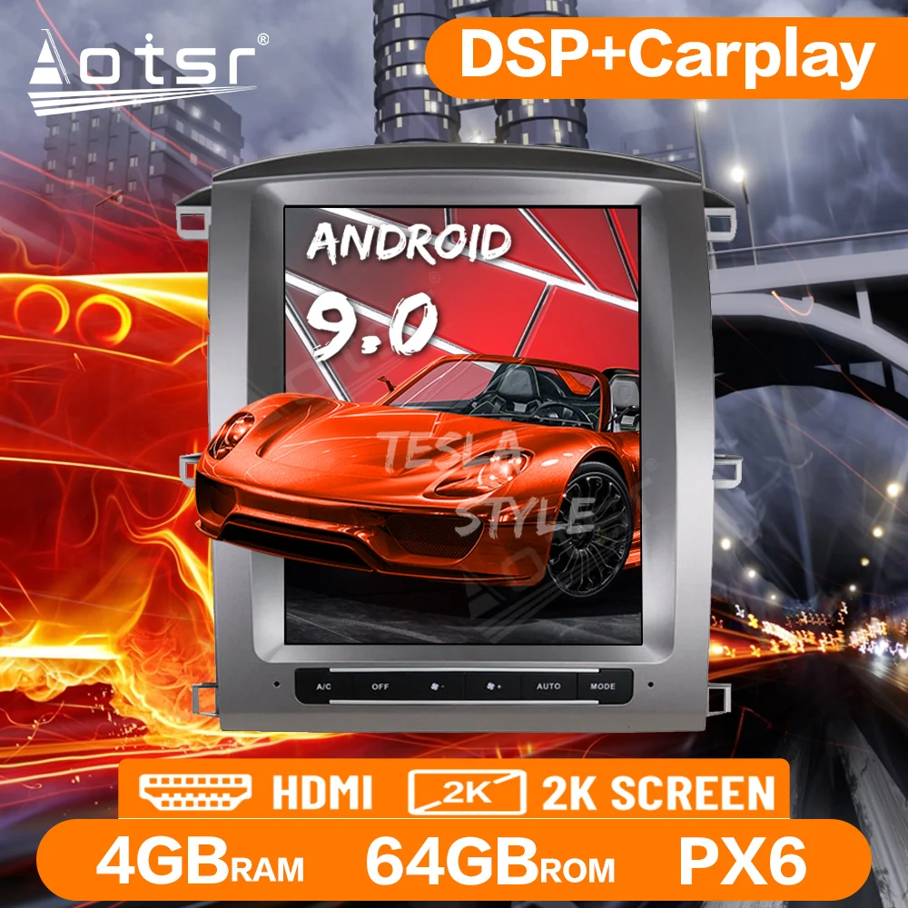 

For Toyota Land Cruier LC100 2003-2007 Tesla Big Screen Car GPS Navigation Android Radio Multimedia Stereo Audio Head Unit DSP