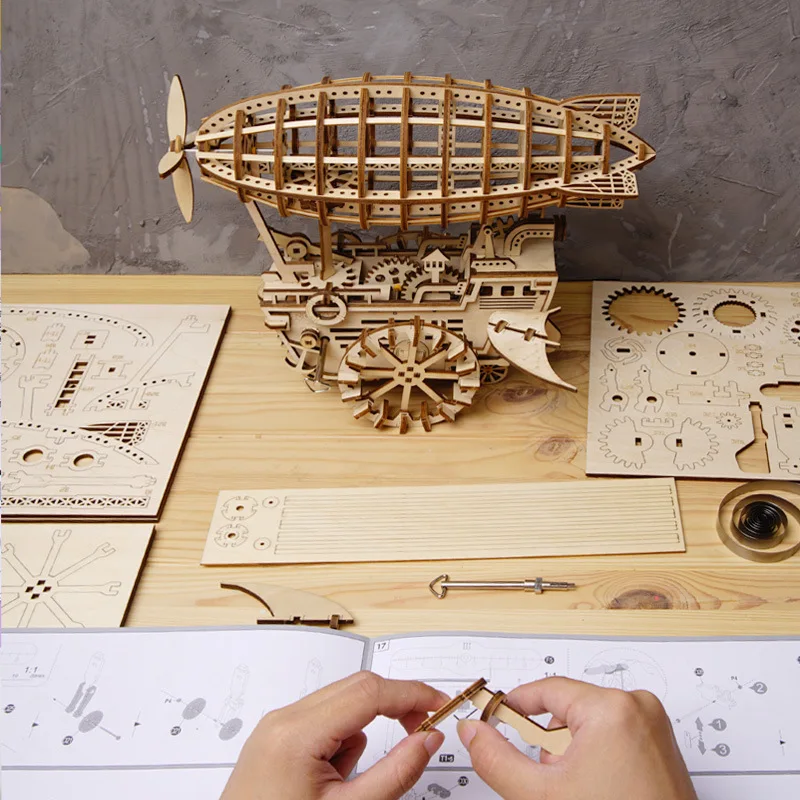 3D DIY деревянный Заводной механизм привод локомотив головоломка модель строительные игрушки хобби подарок для детей и взрослых